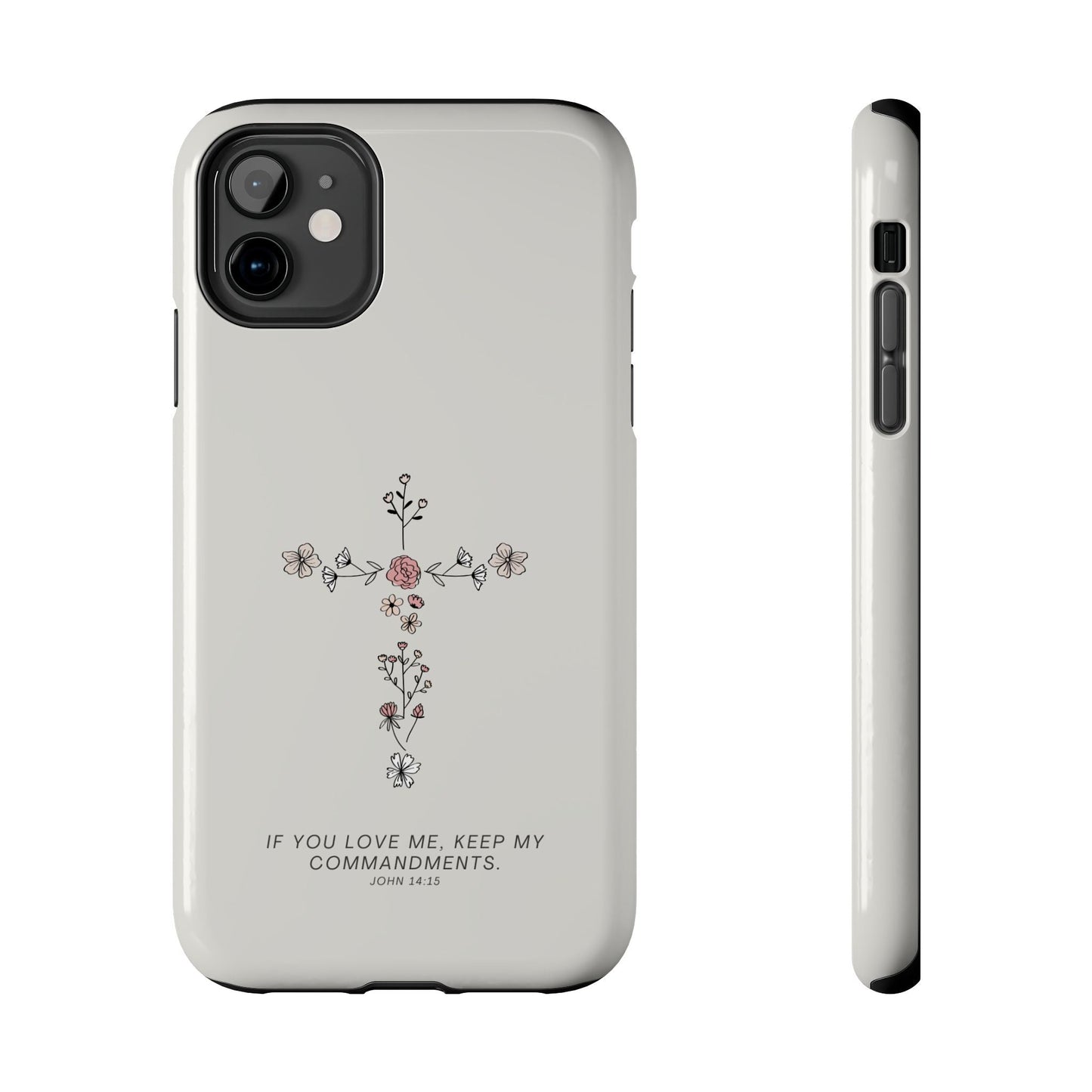John 14:15 Floral Cross - iPhone Series Case - BOGO Cases