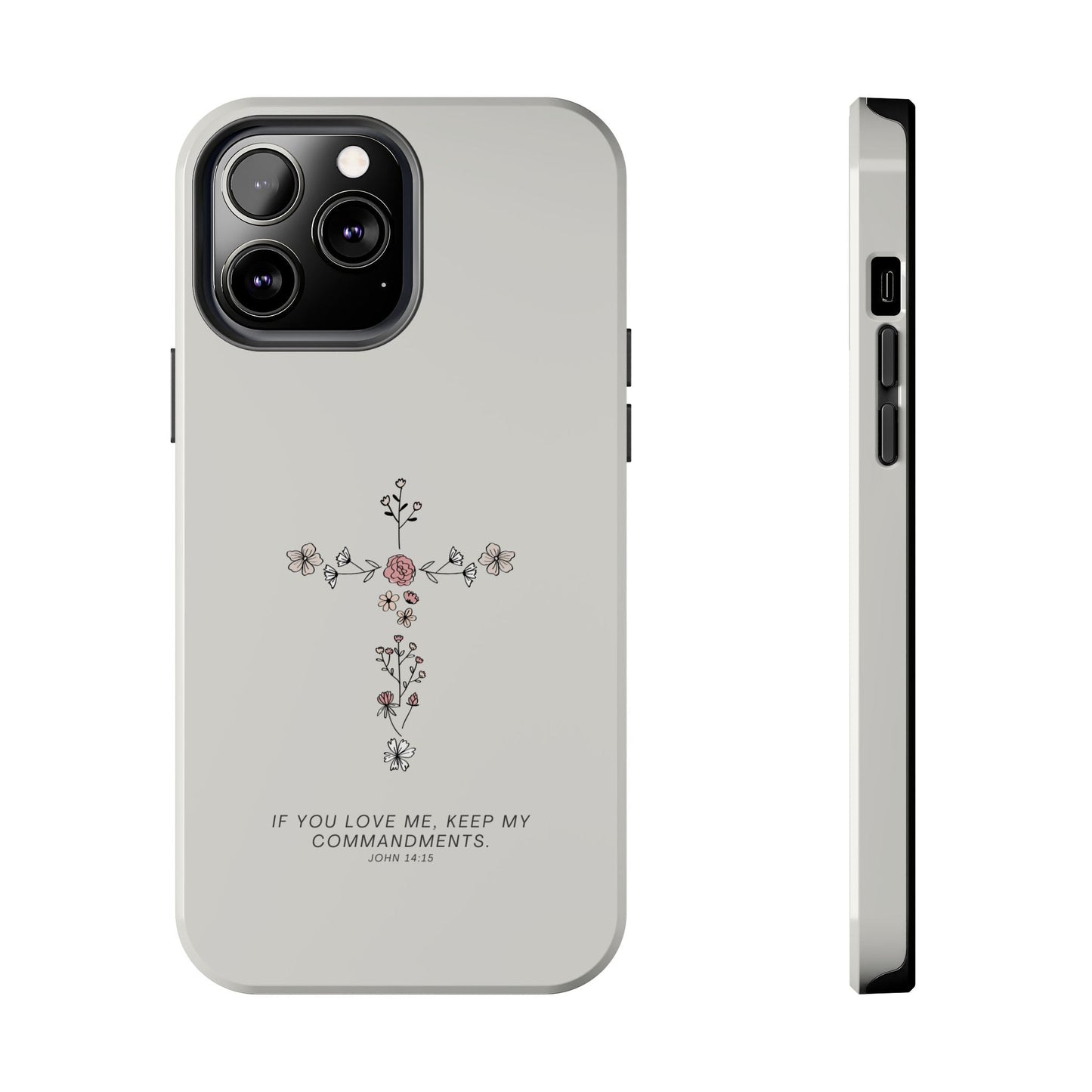 John 14:15 Floral Cross - iPhone Series Case - BOGO Cases