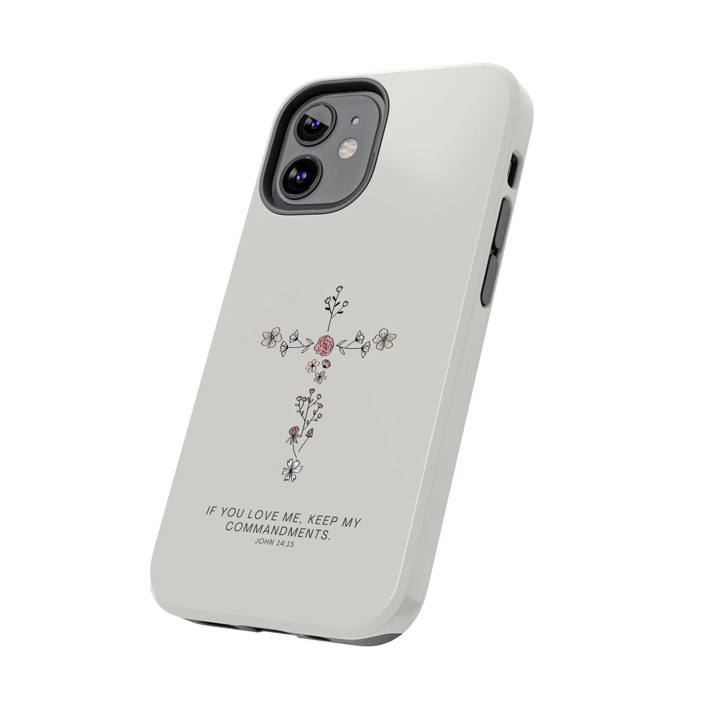 John 14:15 Floral Cross - iPhone Series Case - BOGO Cases