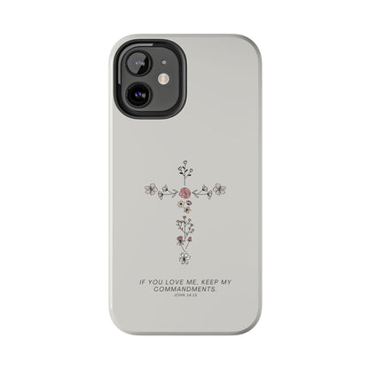 John 14:15 Floral Cross - iPhone Series Case - BOGO Cases