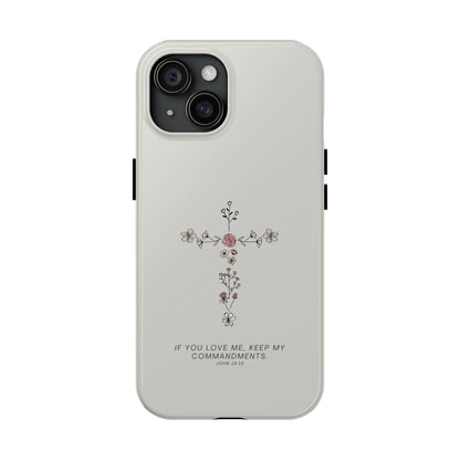 John 14:15 Floral Cross - iPhone Series Case - BOGO Cases