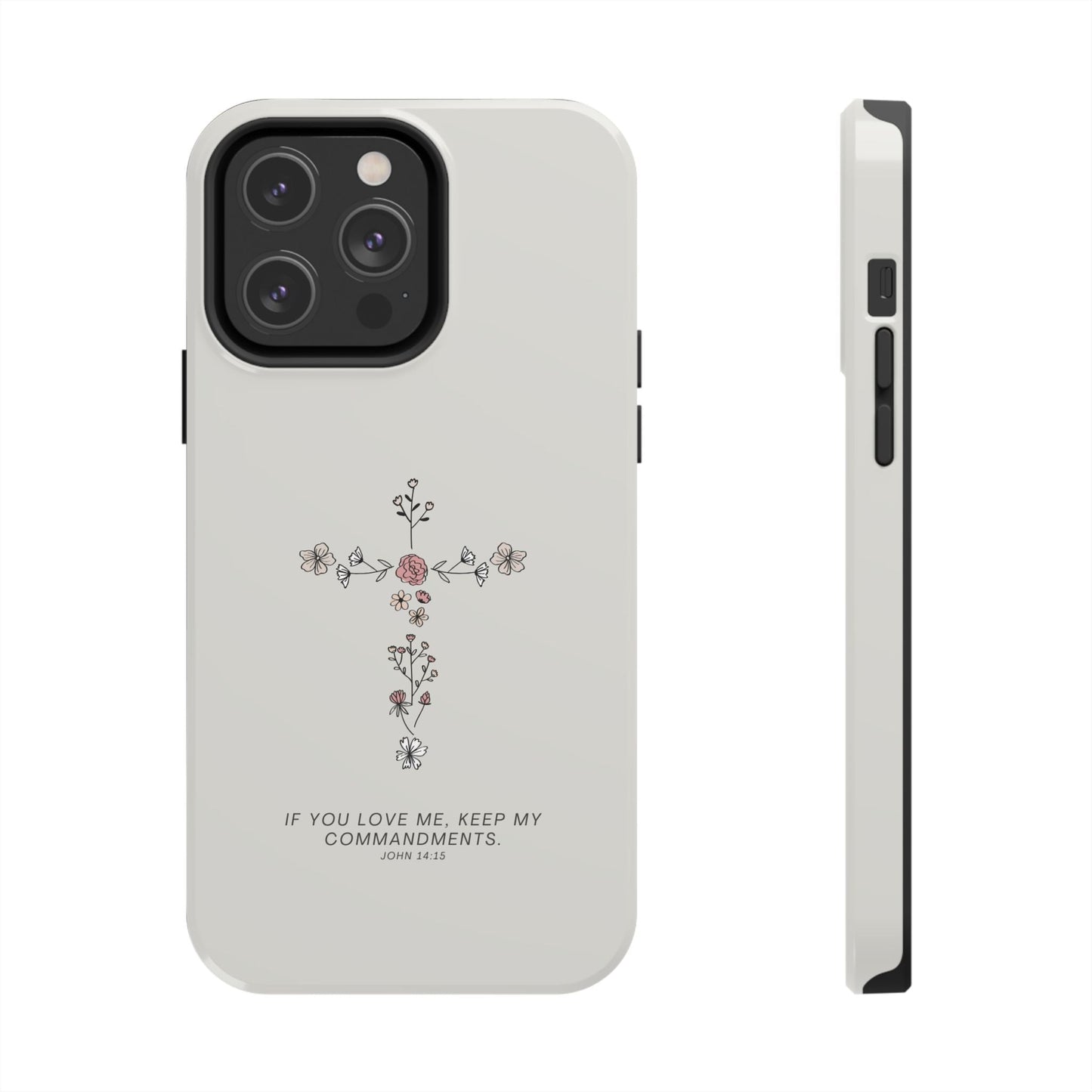 John 14:15 Floral Cross - iPhone Series Case - BOGO Cases
