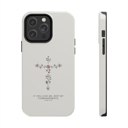 John 14:15 Floral Cross - iPhone Series Case - BOGO Cases