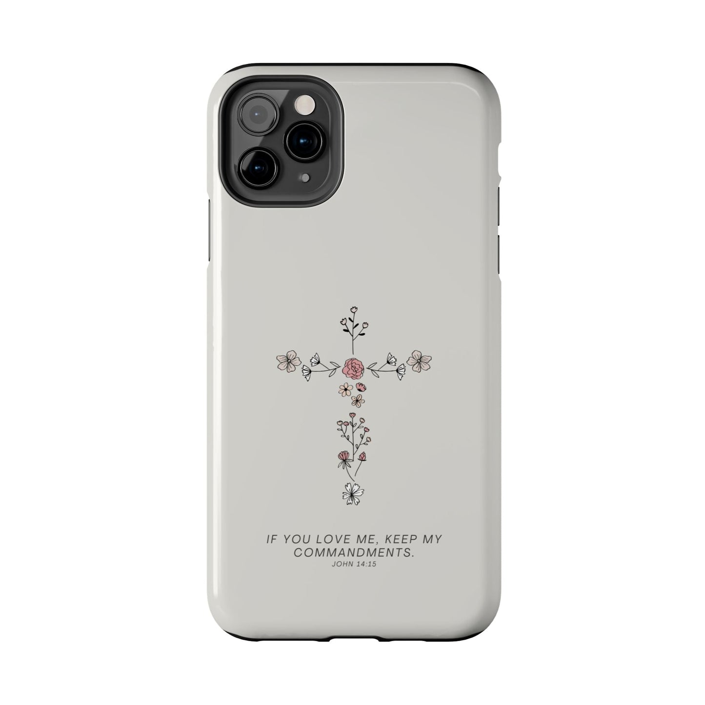 John 14:15 Floral Cross - iPhone Series Case - BOGO Cases