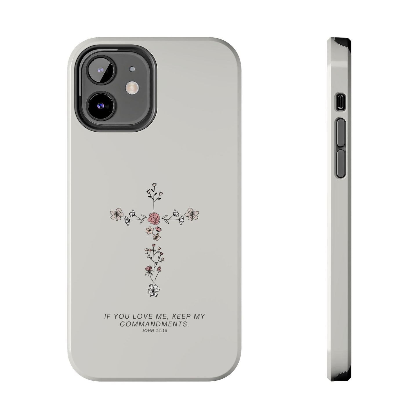 John 14:15 Floral Cross - iPhone Series Case - BOGO Cases