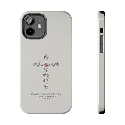 John 14:15 Floral Cross - iPhone Series Case - BOGO Cases