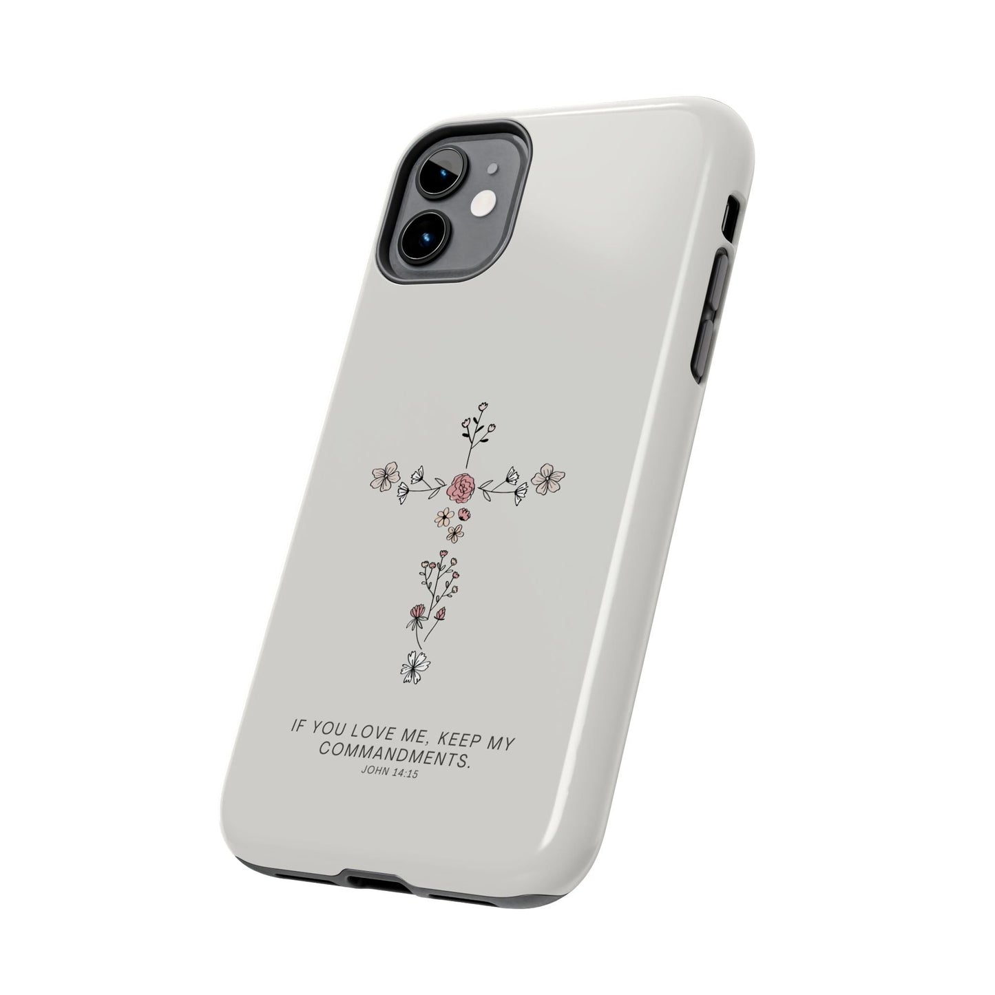 John 14:15 Floral Cross - iPhone Series Case - BOGO Cases