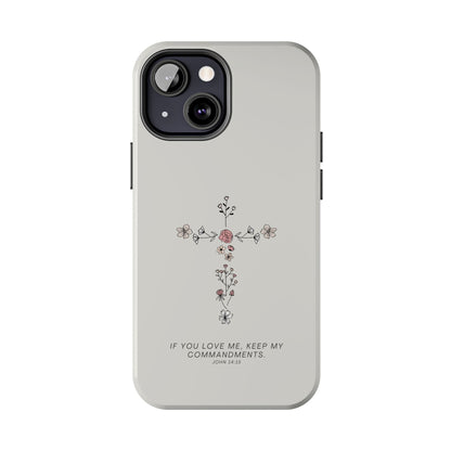 John 14:15 Floral Cross - iPhone Series Case - BOGO Cases