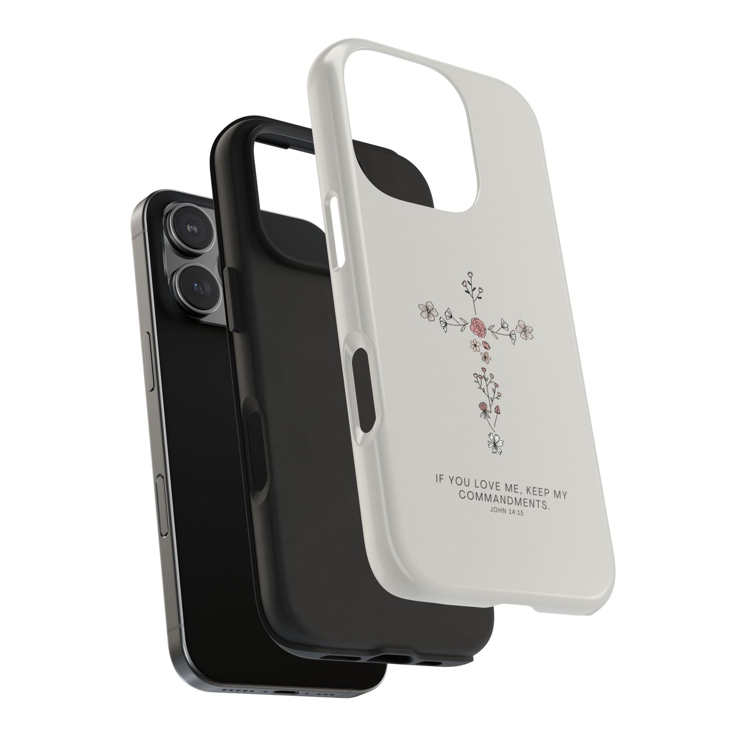 John 14:15 Floral Cross - iPhone Series Case - BOGO Cases