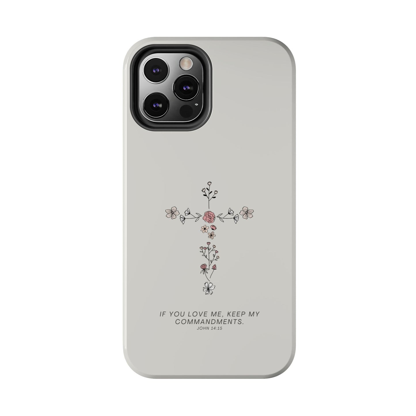 John 14:15 Floral Cross - iPhone Series Case - BOGO Cases