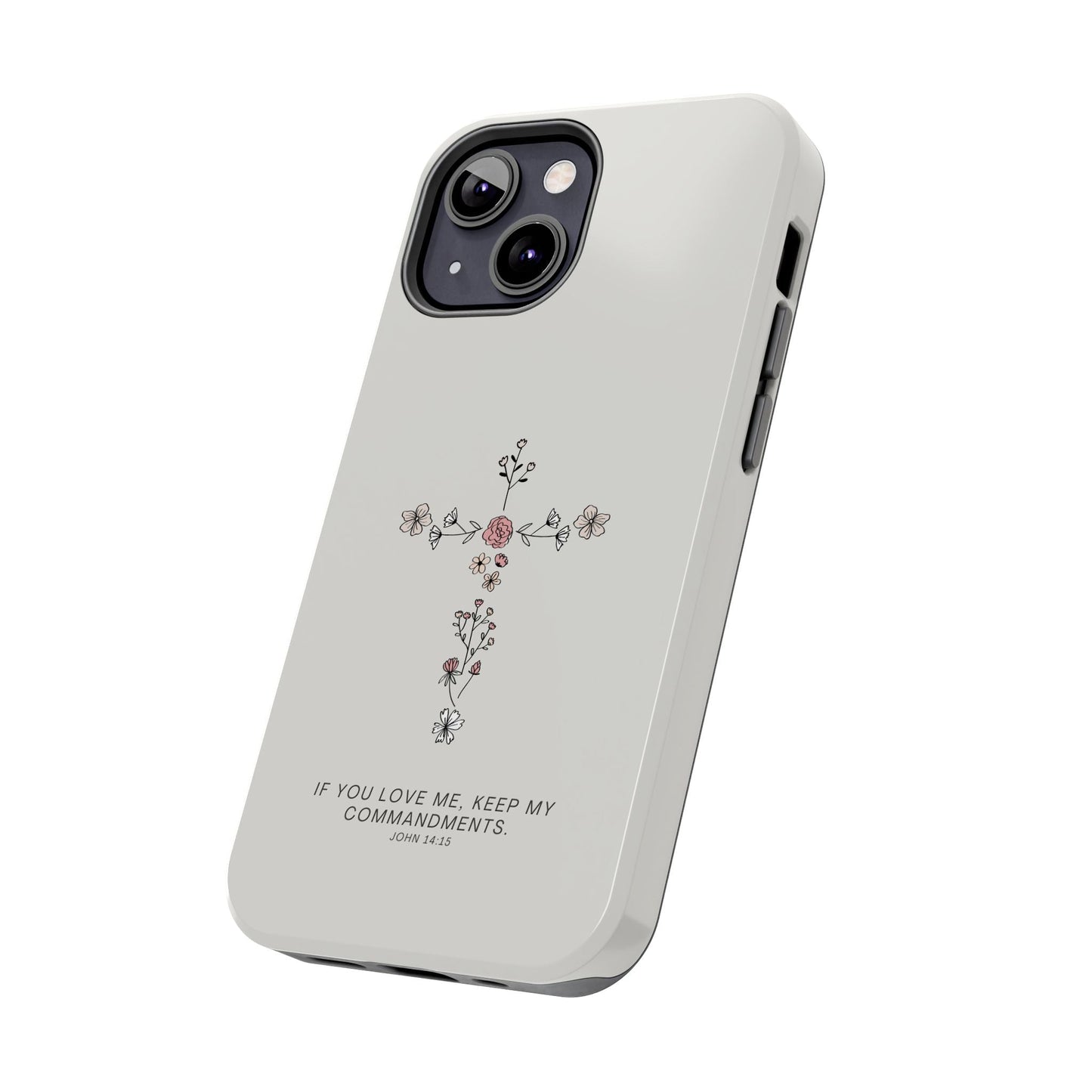 John 14:15 Floral Cross - iPhone Series Case - BOGO Cases