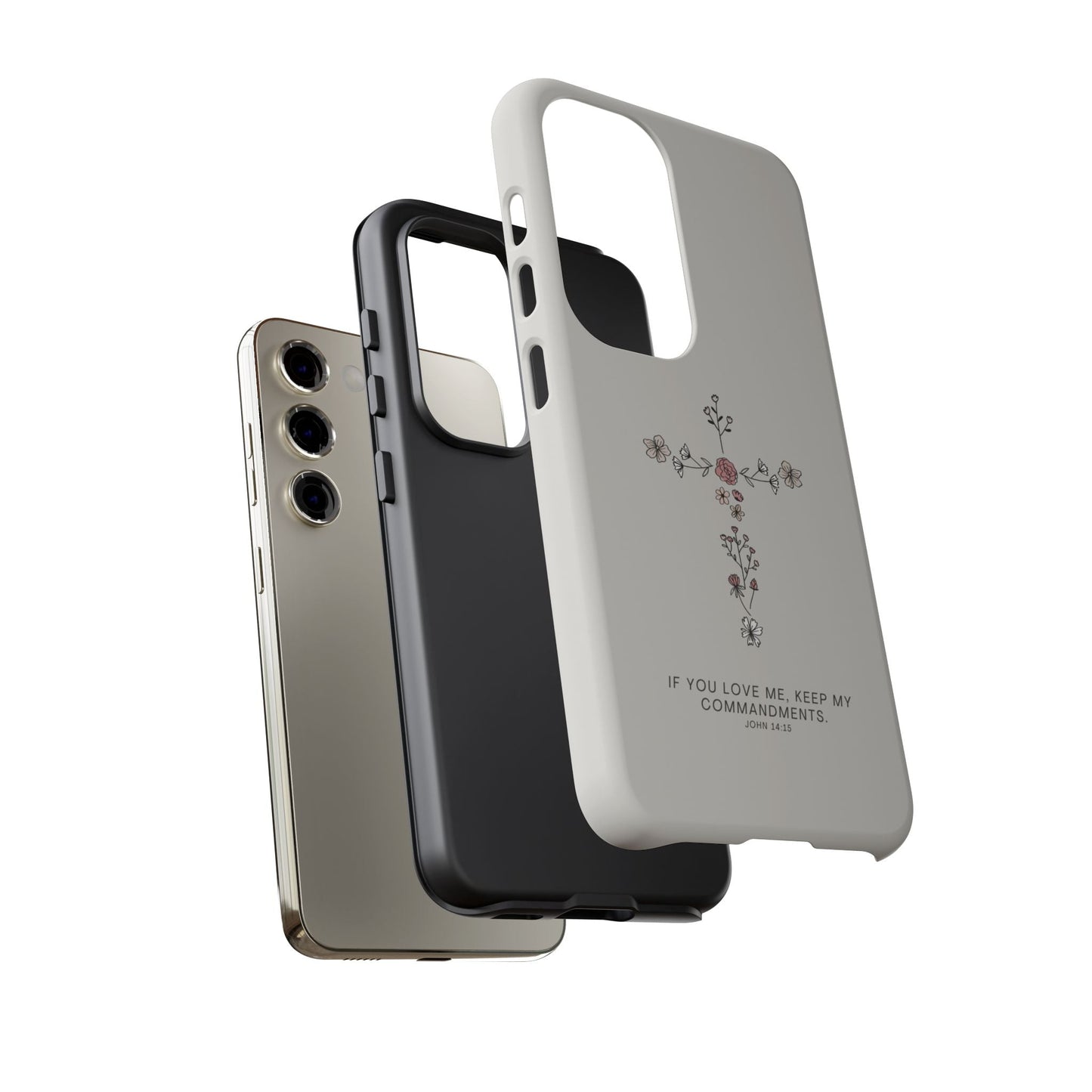 John 14:15 Floral Cross - Samsung Galaxy Case - BOGO Cases