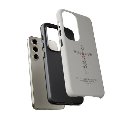 John 14:15 Floral Cross - Samsung Galaxy Case - BOGO Cases