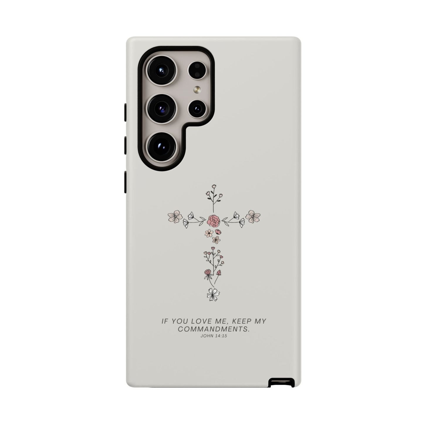 John 14:15 Floral Cross - Samsung Galaxy Case - BOGO Cases