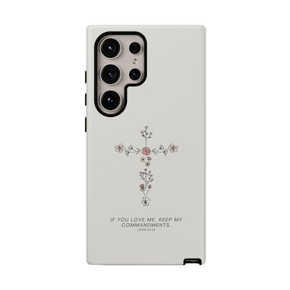 John 14:15 Floral Cross - Samsung Galaxy Case - BOGO Cases