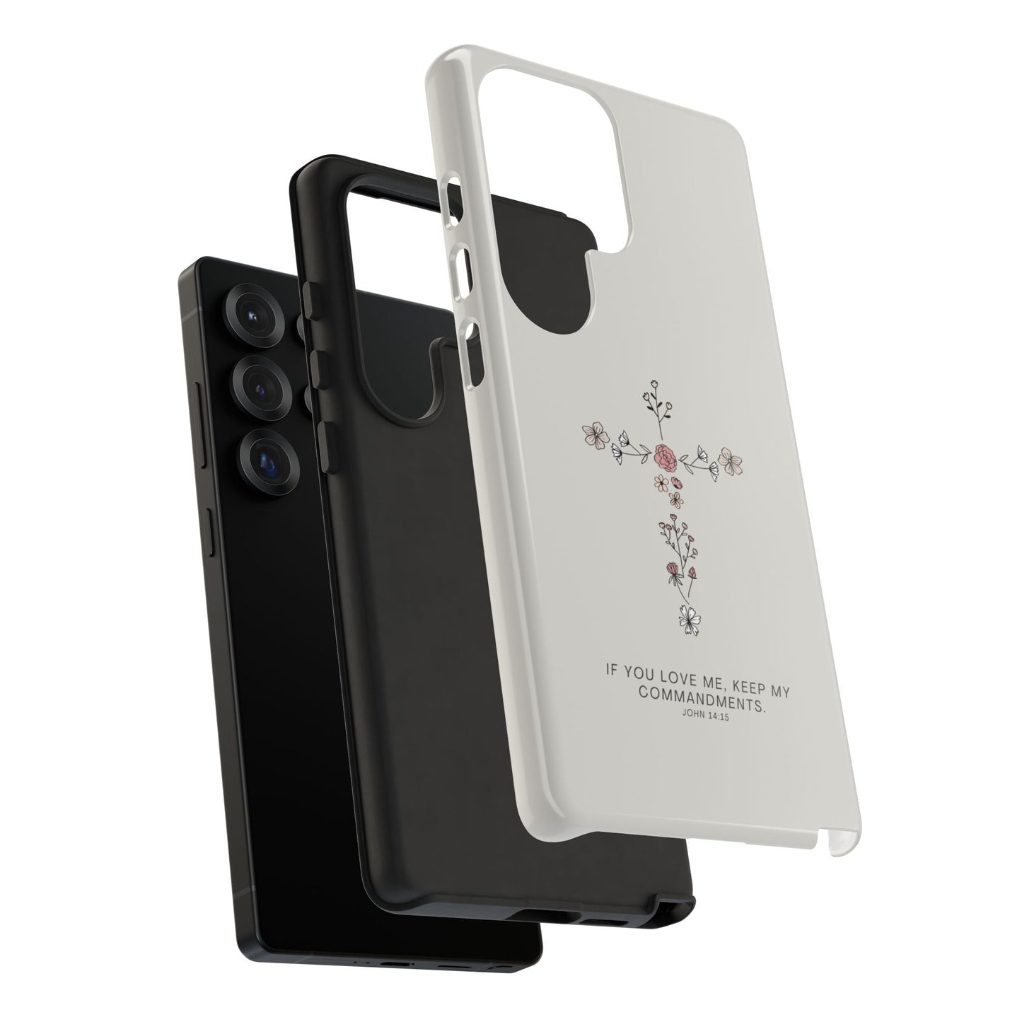 John 14:15 Floral Cross - Samsung Galaxy Case - BOGO Cases
