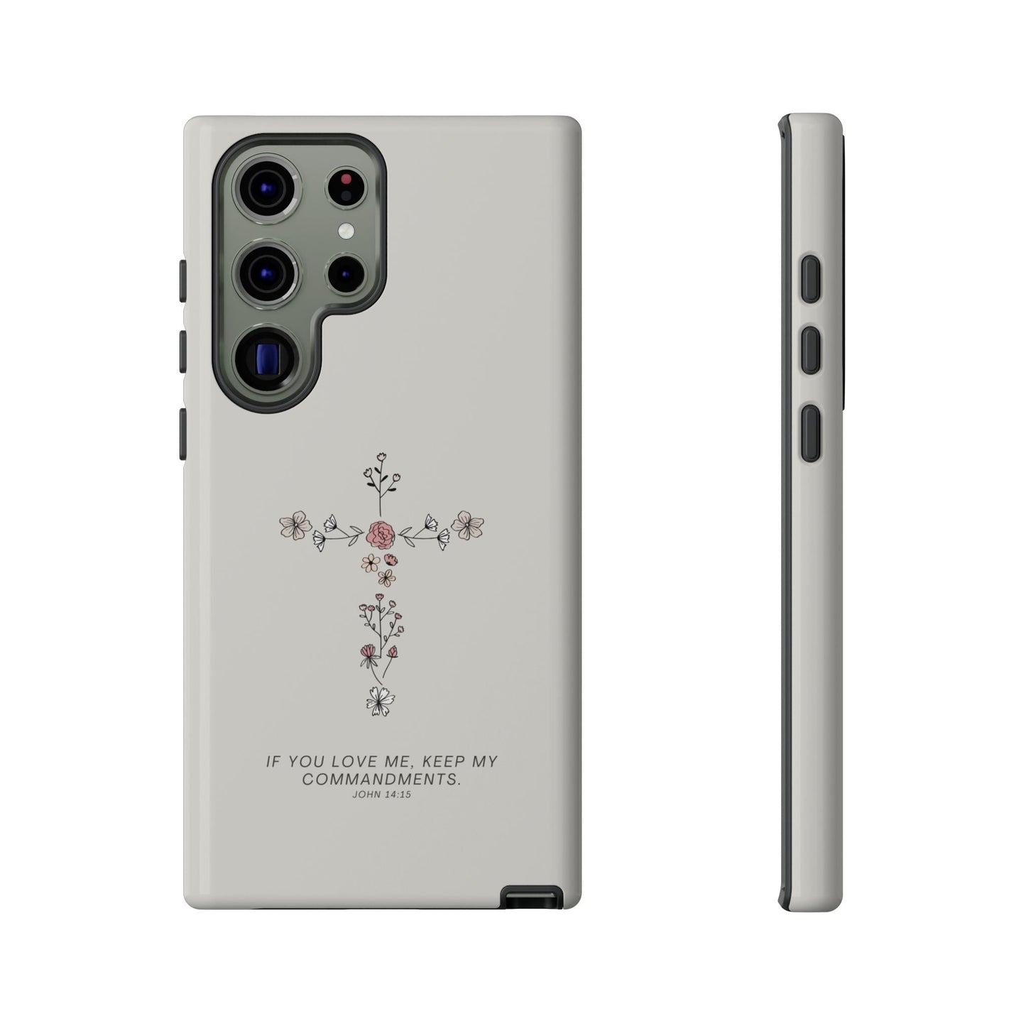 John 14:15 Floral Cross - Samsung Galaxy Case - BOGO Cases