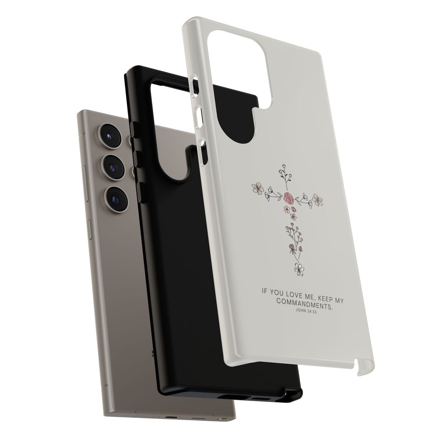 John 14:15 Floral Cross - Samsung Galaxy Case - BOGO Cases