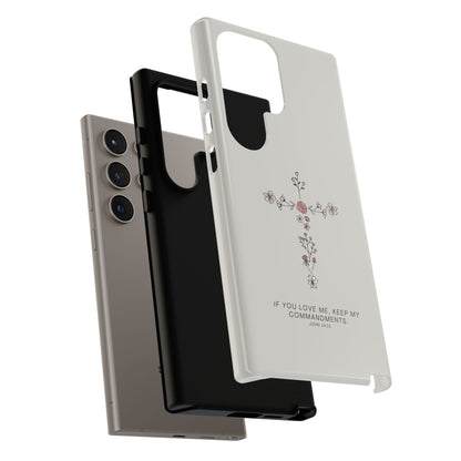 John 14:15 Floral Cross - Samsung Galaxy Case - BOGO Cases