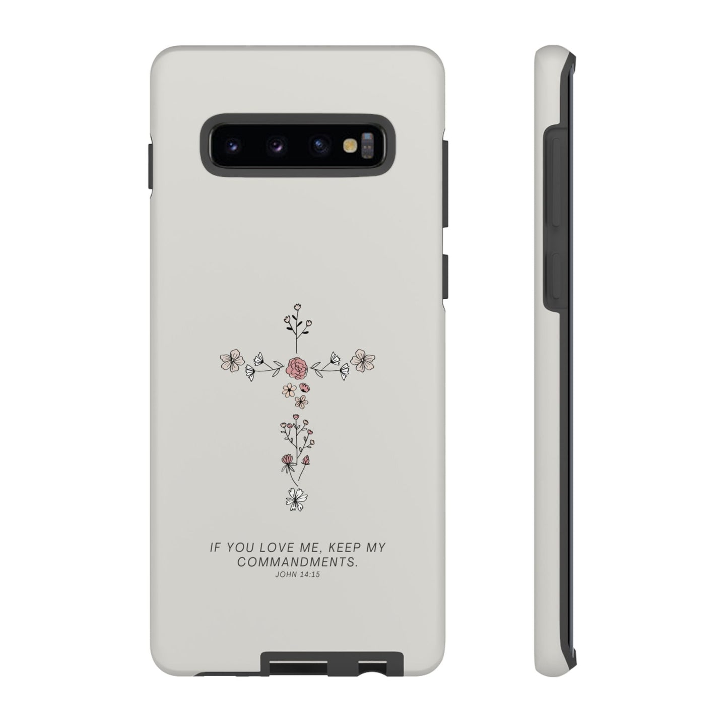 John 14:15 Floral Cross - Samsung Galaxy Case - BOGO Cases