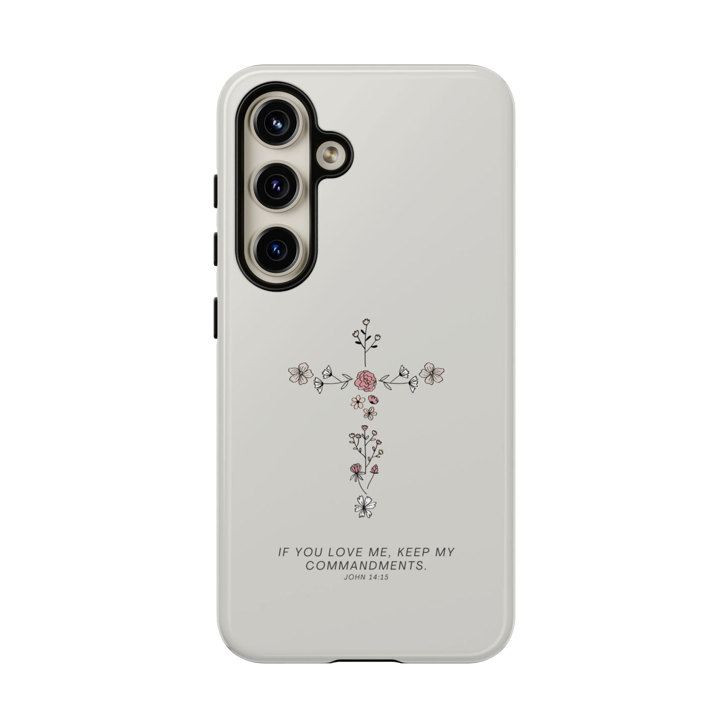 John 14:15 Floral Cross - Samsung Galaxy Case - BOGO Cases