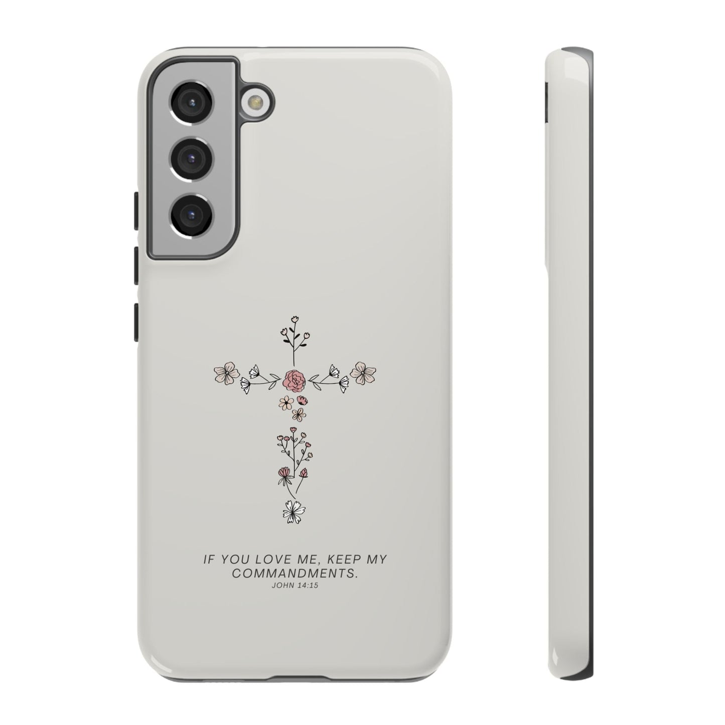 John 14:15 Floral Cross - Samsung Galaxy Case - BOGO Cases