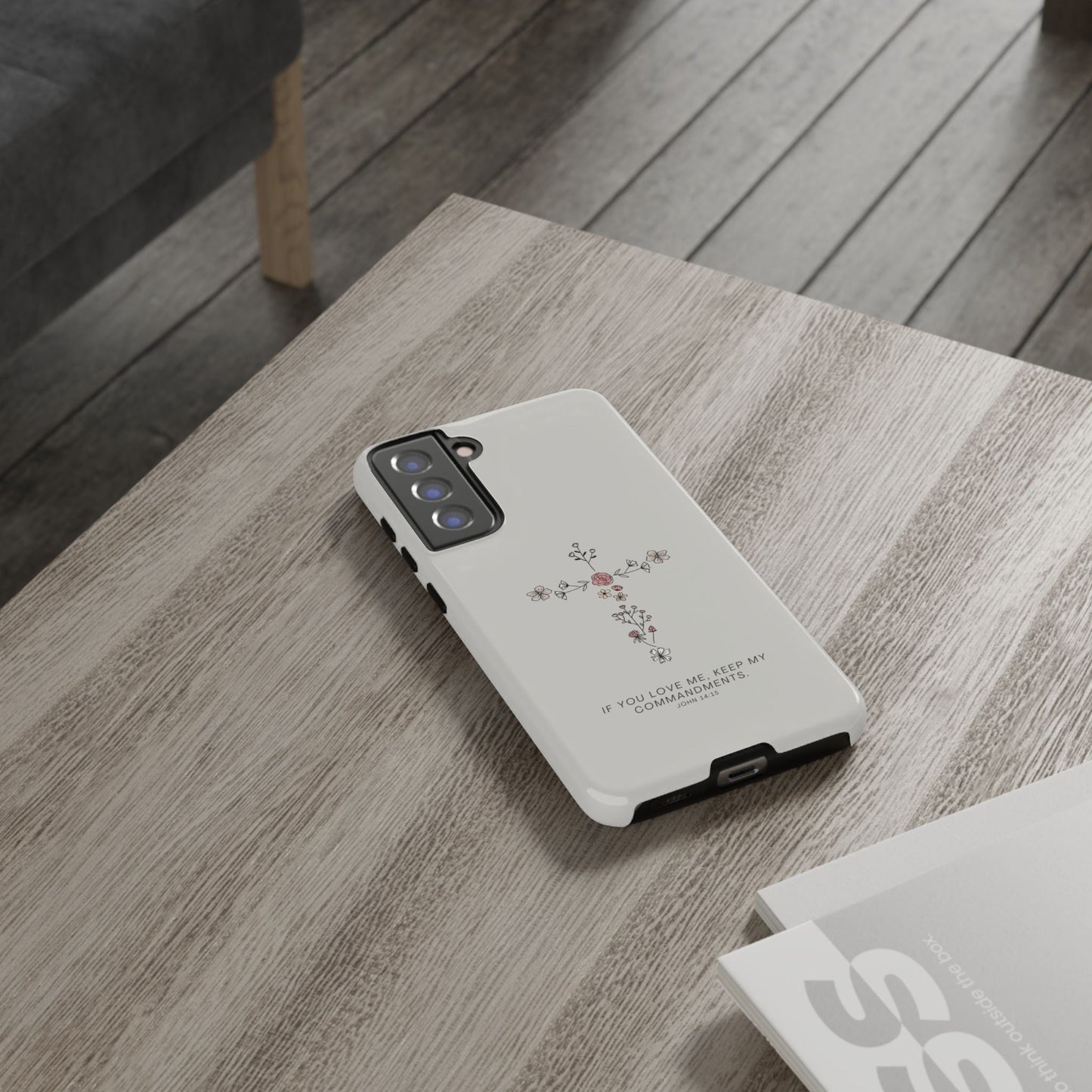 John 14:15 Floral Cross - Samsung Galaxy Case - BOGO Cases