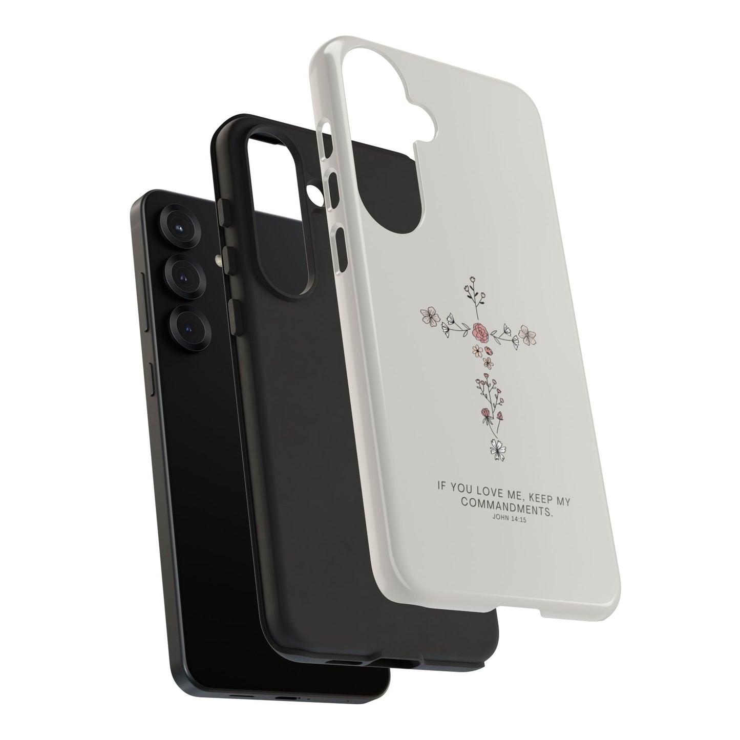 John 14:15 Floral Cross - Samsung Galaxy Case - BOGO Cases
