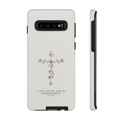 John 14:15 Floral Cross - Samsung Galaxy Case - BOGO Cases