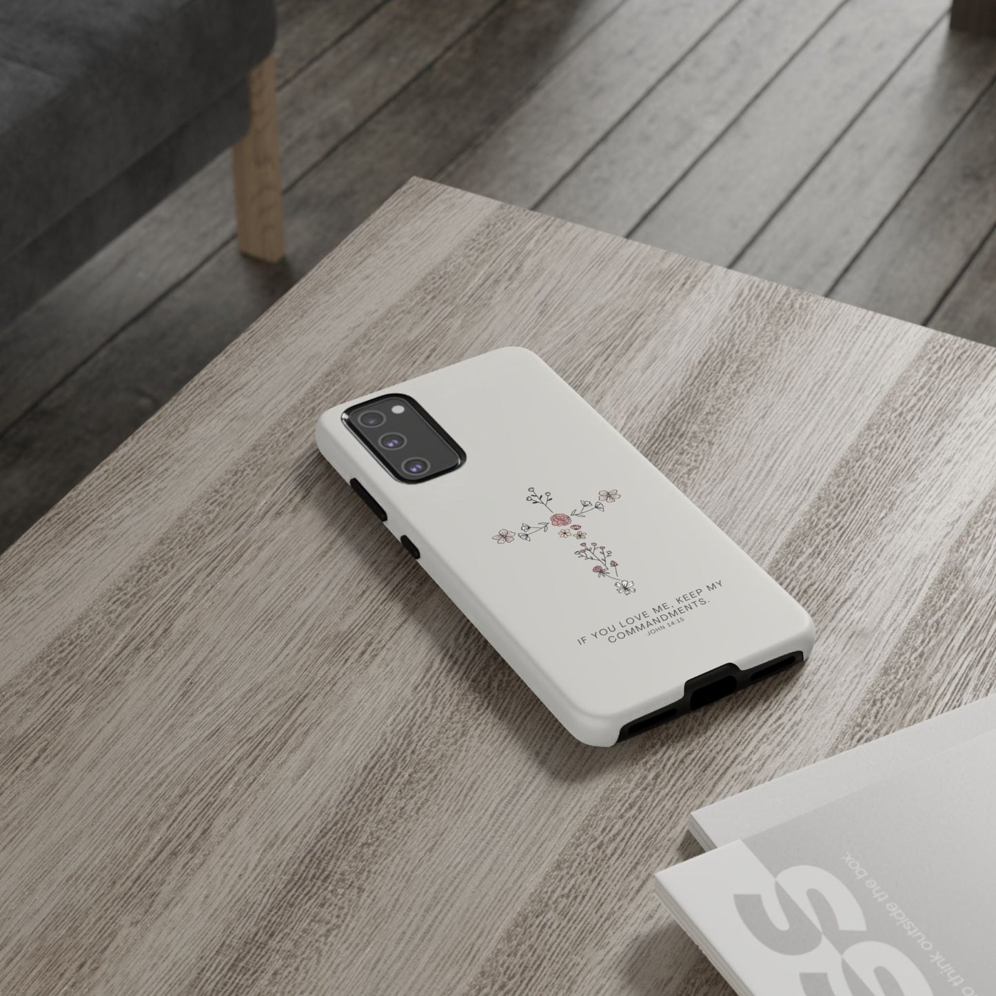 John 14:15 Floral Cross - Samsung Galaxy Case - BOGO Cases