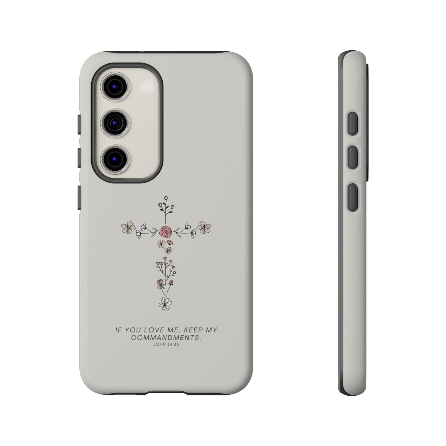 John 14:15 Floral Cross - Samsung Galaxy Case - BOGO Cases