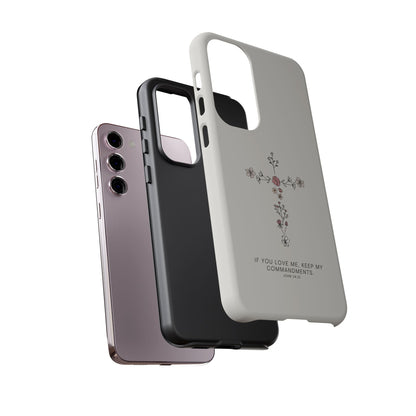 John 14:15 Floral Cross - Samsung Galaxy Case - BOGO Cases