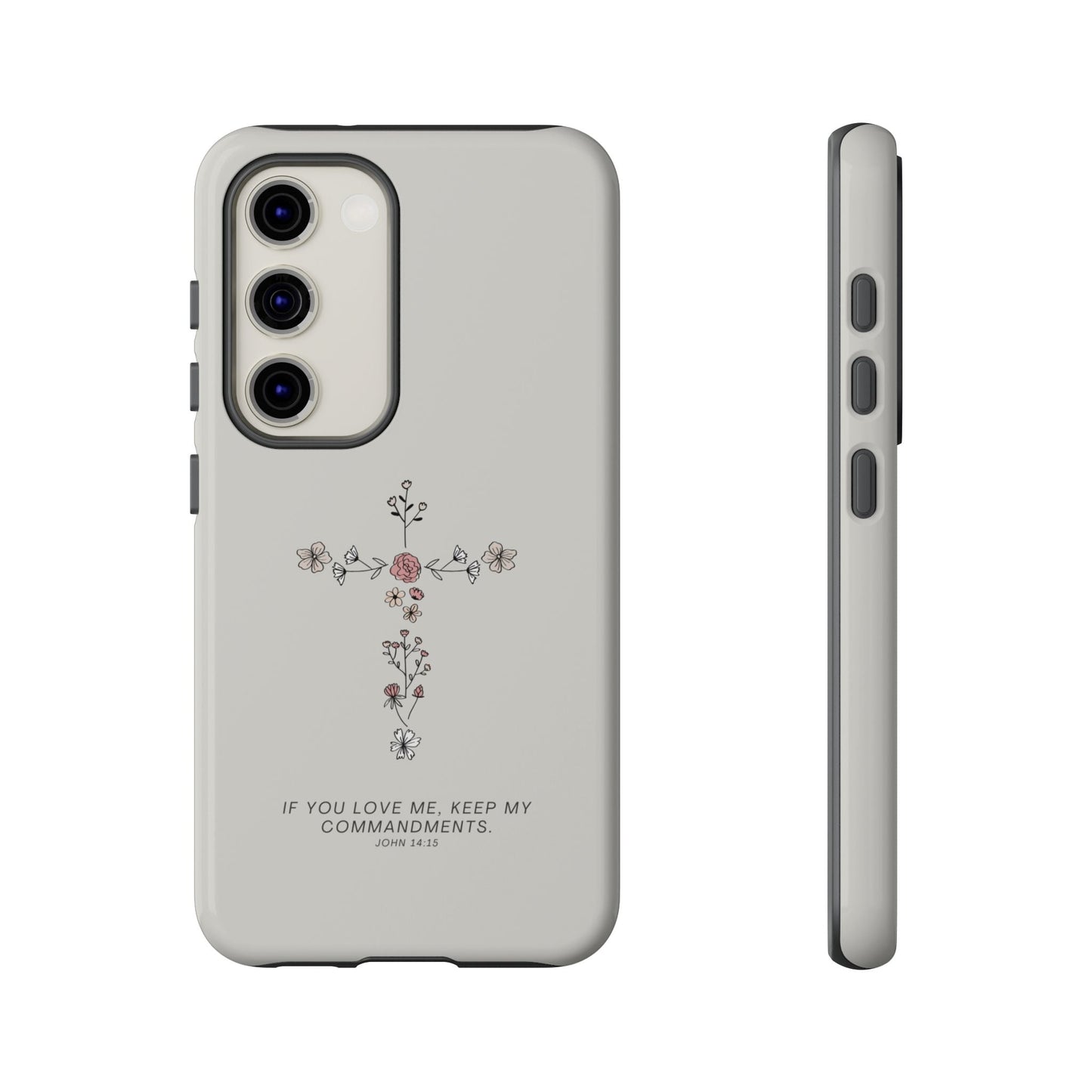 John 14:15 Floral Cross - Samsung Galaxy Case - BOGO Cases
