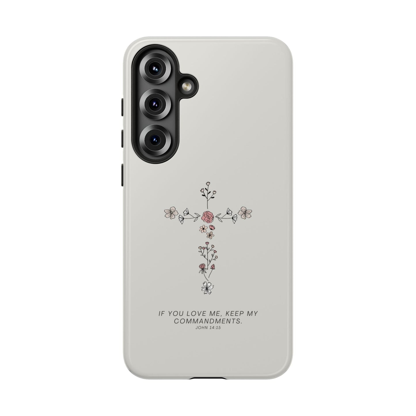 John 14:15 Floral Cross - Samsung Galaxy Case - BOGO Cases