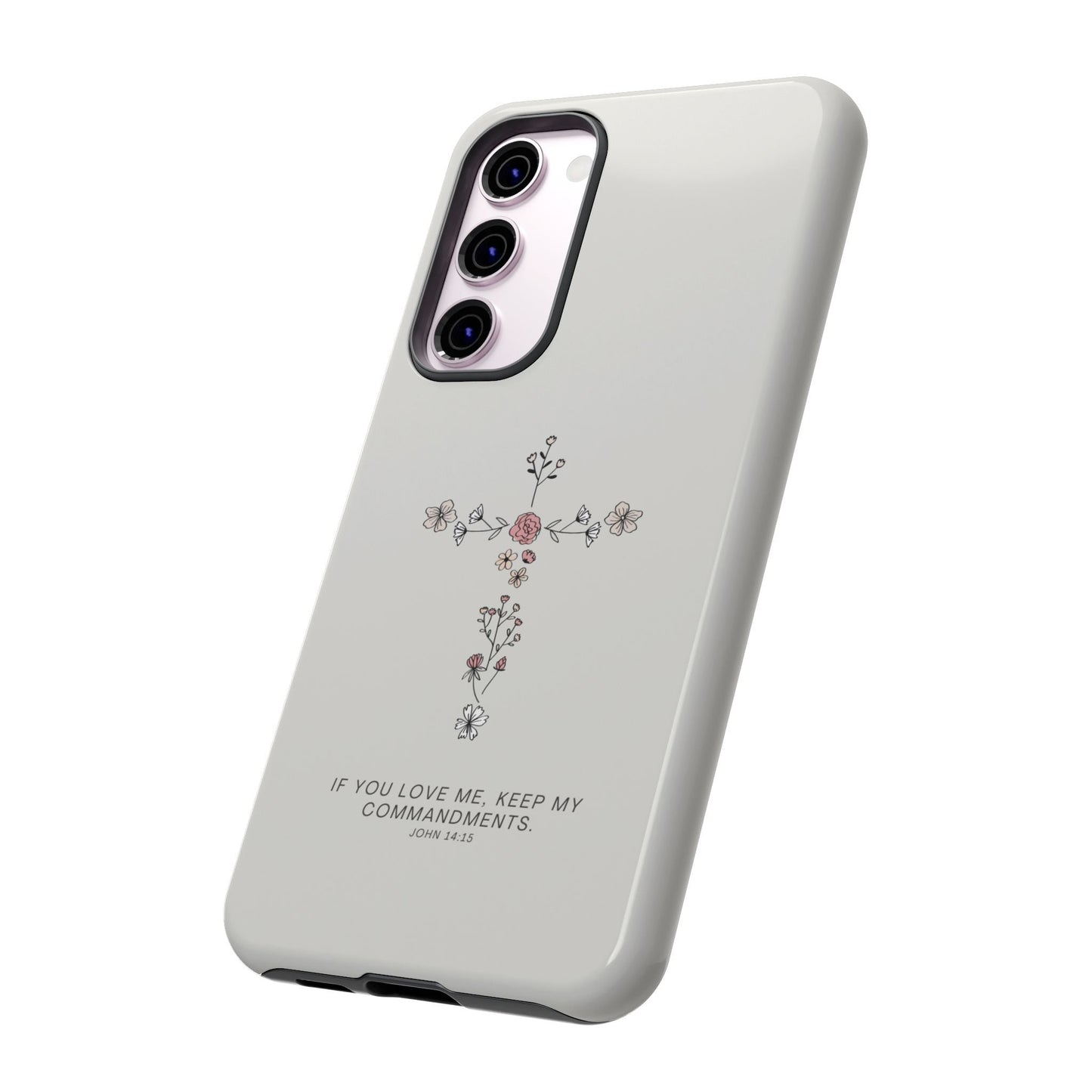 John 14:15 Floral Cross - Samsung Galaxy Case - BOGO Cases