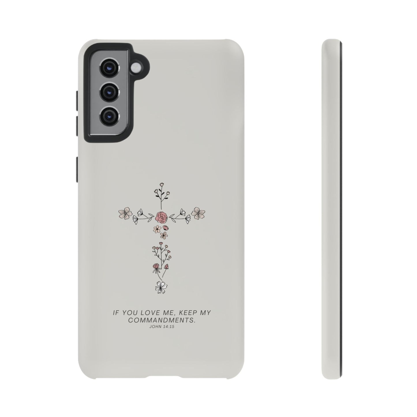 John 14:15 Floral Cross - Samsung Galaxy Case - BOGO Cases