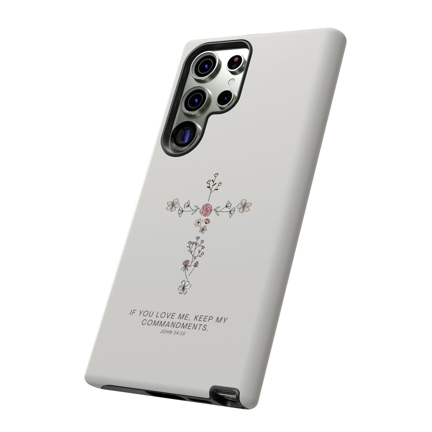 John 14:15 Floral Cross - Samsung Galaxy Case - BOGO Cases