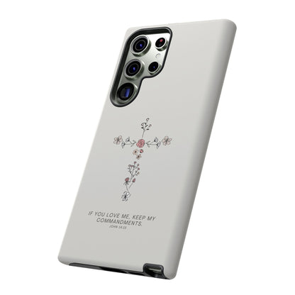 John 14:15 Floral Cross - Samsung Galaxy Case - BOGO Cases