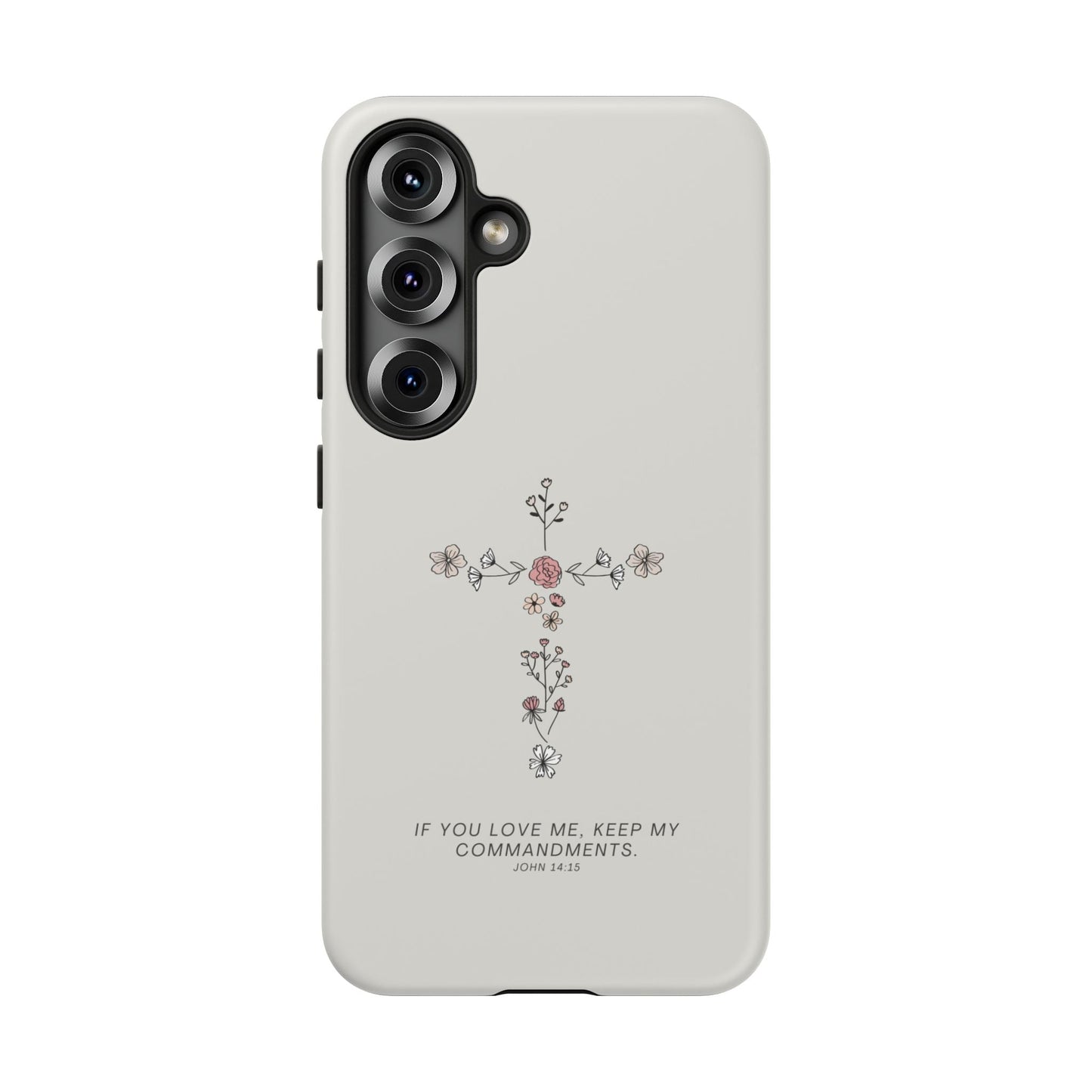 John 14:15 Floral Cross - Samsung Galaxy Case - BOGO Cases