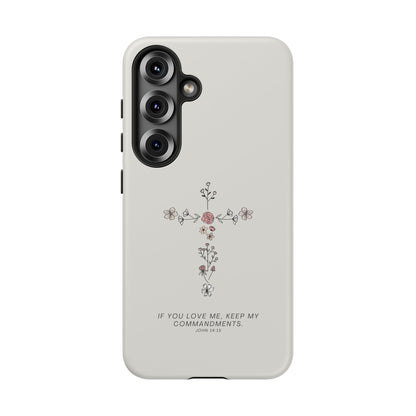 John 14:15 Floral Cross - Samsung Galaxy Case - BOGO Cases