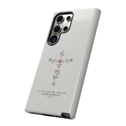 John 14:15 Floral Cross - Samsung Galaxy Case - BOGO Cases