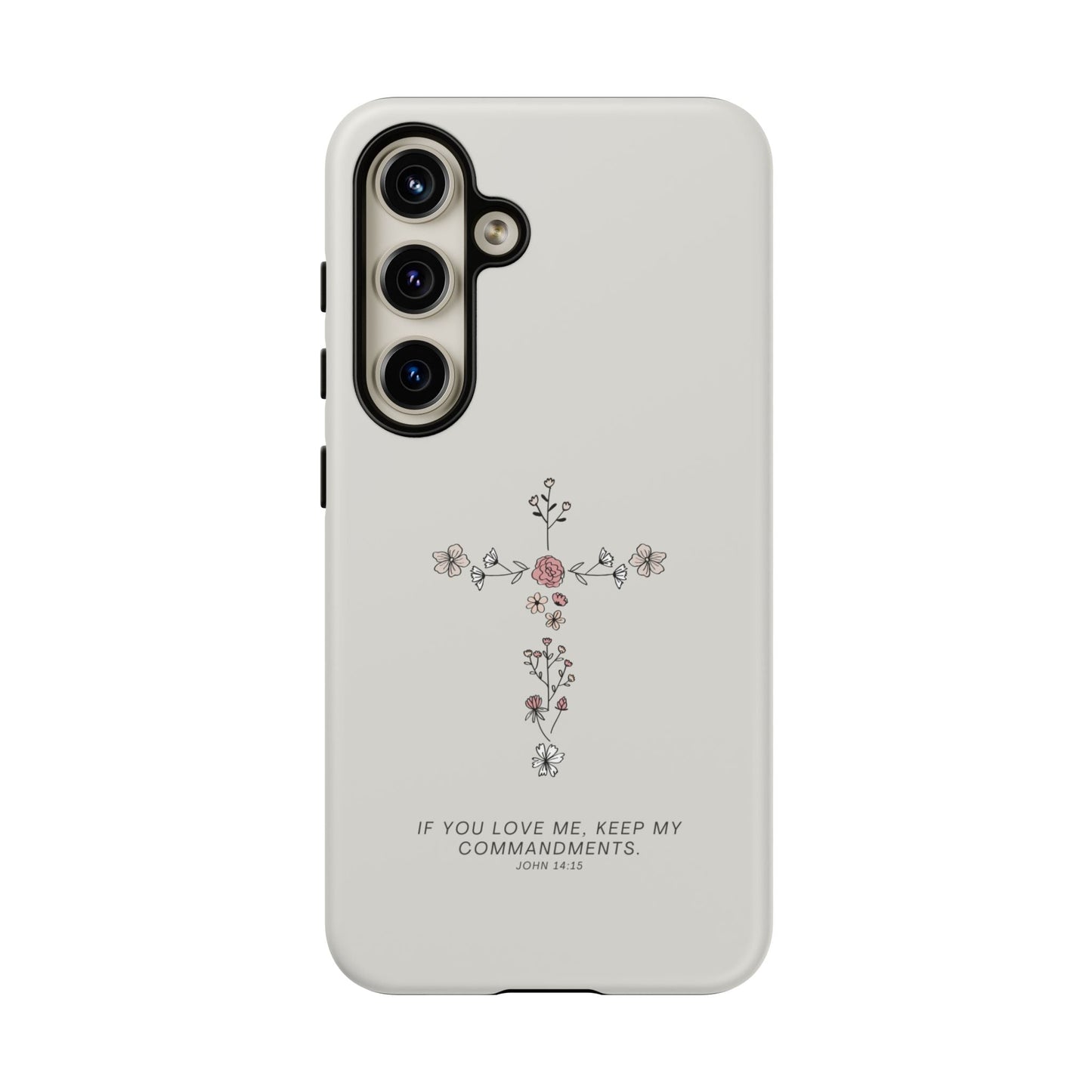 John 14:15 Floral Cross - Samsung Galaxy Case - BOGO Cases