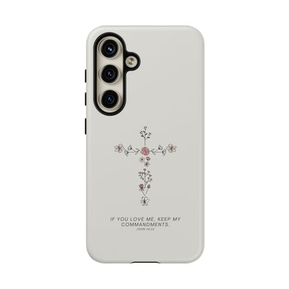 John 14:15 Floral Cross - Samsung Galaxy Case - BOGO Cases