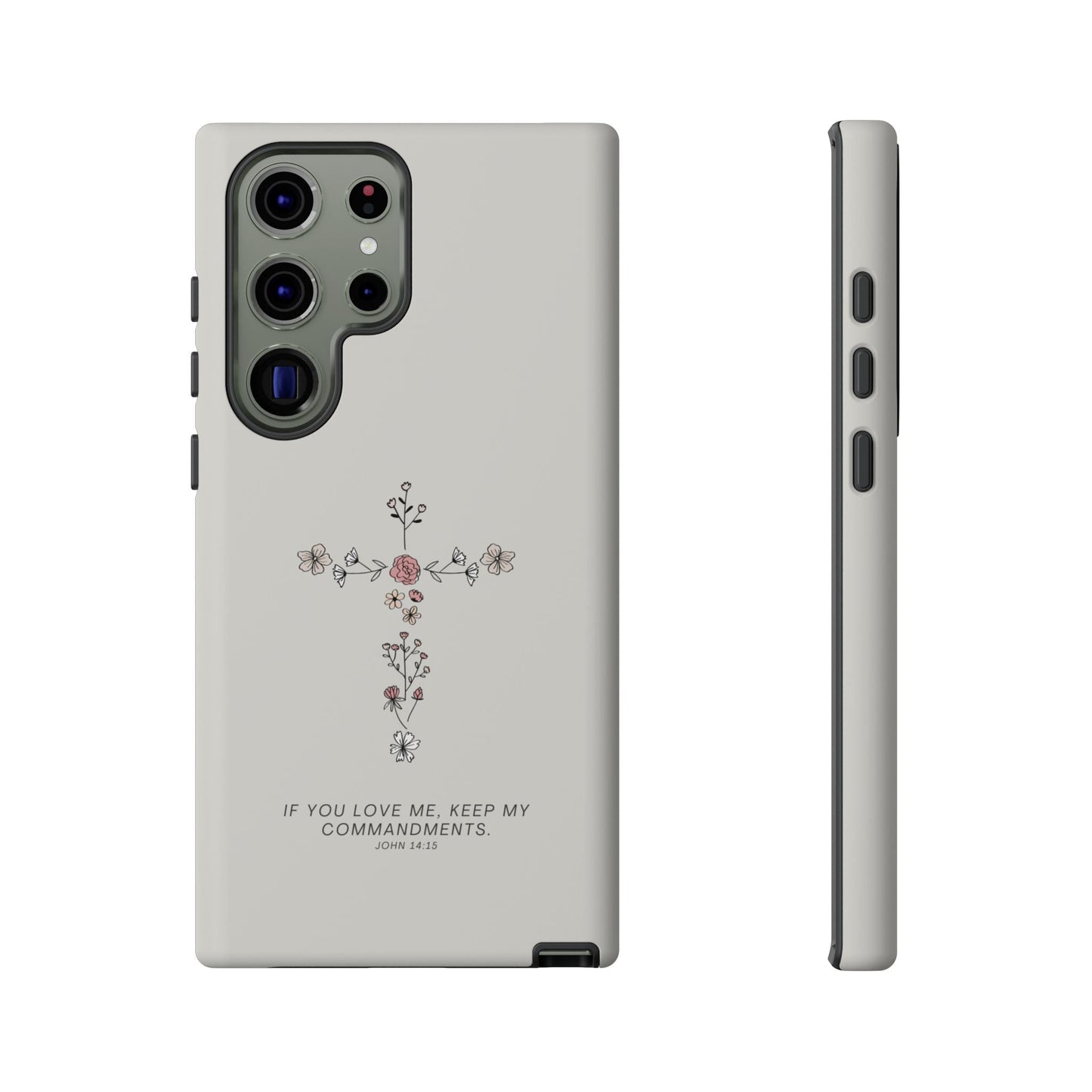 John 14:15 Floral Cross - Samsung Galaxy Case - BOGO Cases
