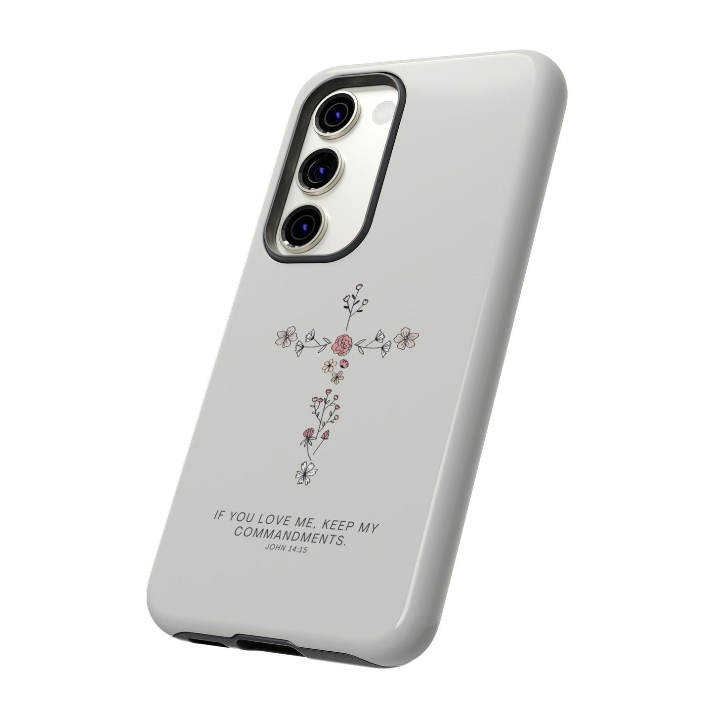 John 14:15 Floral Cross - Samsung Galaxy Case - BOGO Cases