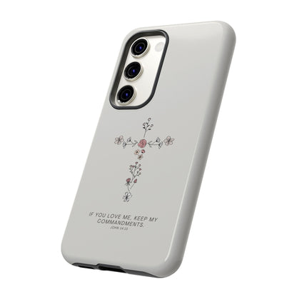 John 14:15 Floral Cross - Samsung Galaxy Case - BOGO Cases