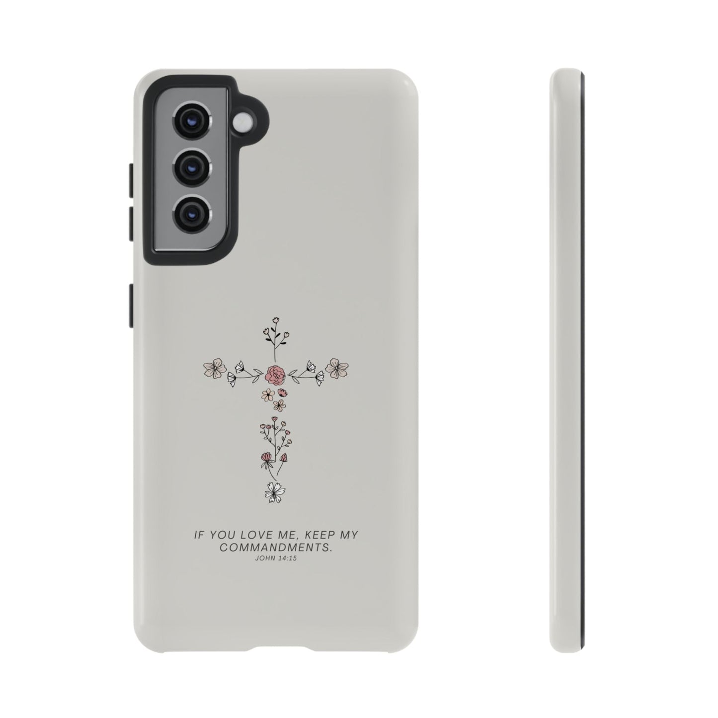 John 14:15 Floral Cross - Samsung Galaxy Case - BOGO Cases