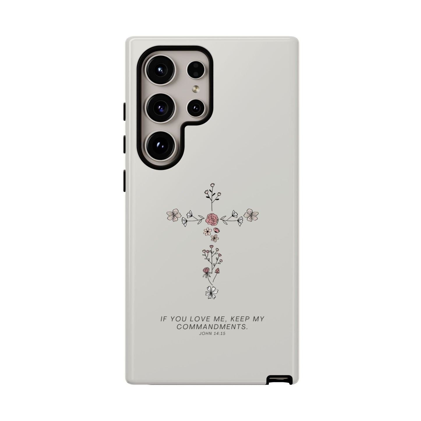 John 14:15 Floral Cross - Samsung Galaxy Case - BOGO Cases