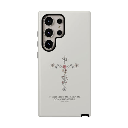 John 14:15 Floral Cross - Samsung Galaxy Case - BOGO Cases