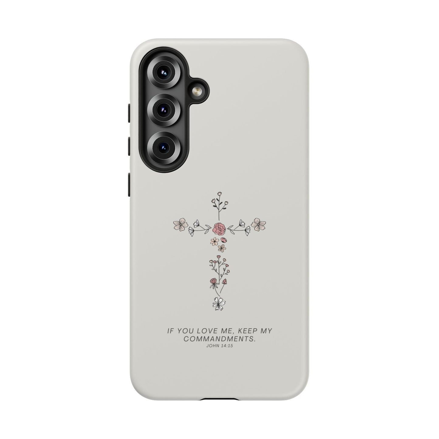 John 14:15 Floral Cross - Samsung Galaxy Case - BOGO Cases